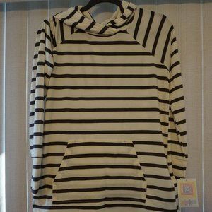 NEW LuLaRoe Rich Brown Striped AMBER Hoodie Sweatshirt LLR Women's Medium HTF